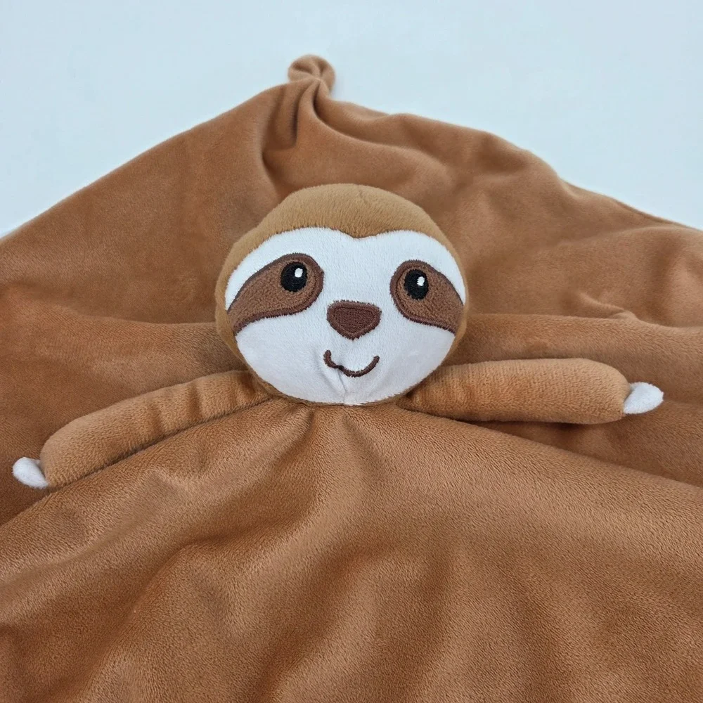 Pro Goleem Sloth Security Blanket Lovey Brown Minky Satin 14x14 PO#23092211